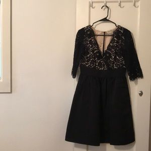 Black Lace Midi Cocktail Dress
